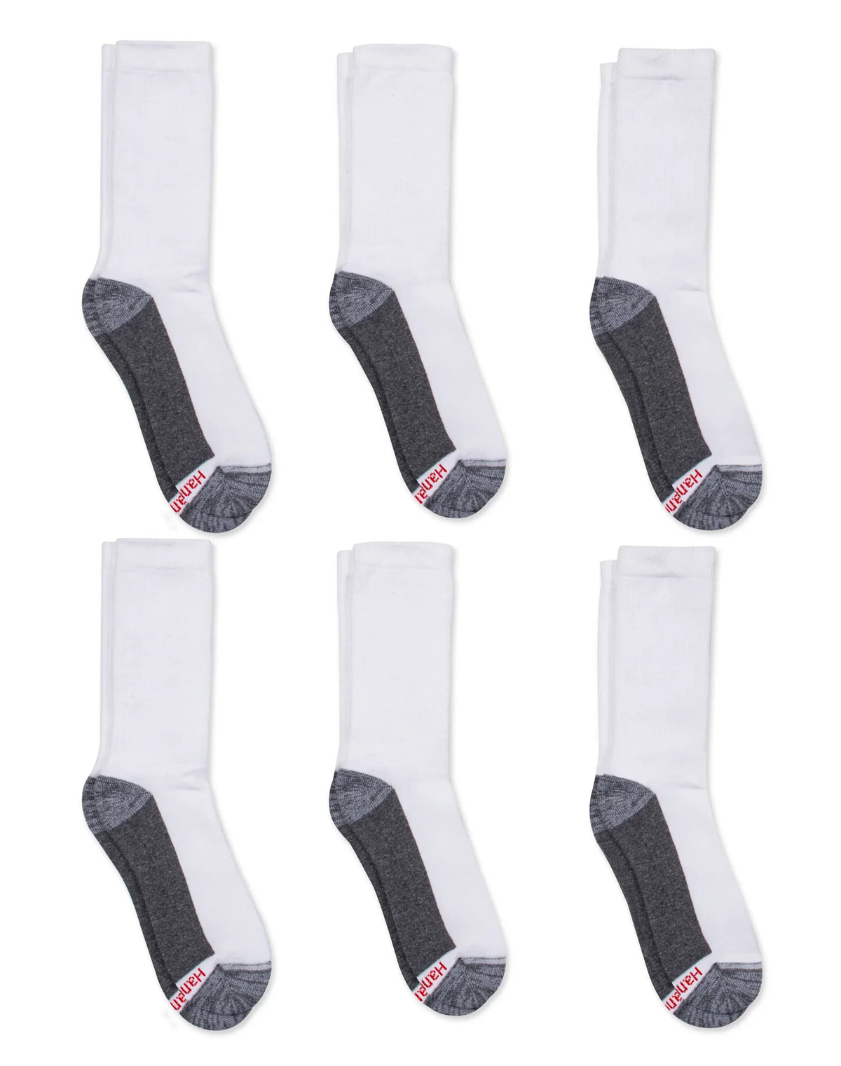 Hanes Double Tough Men's Crew Socks, Max Cushion, 6-Pairs