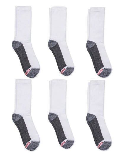 Hanes Double Tough Men's Crew Socks, Max Cushion, 6-Pairs