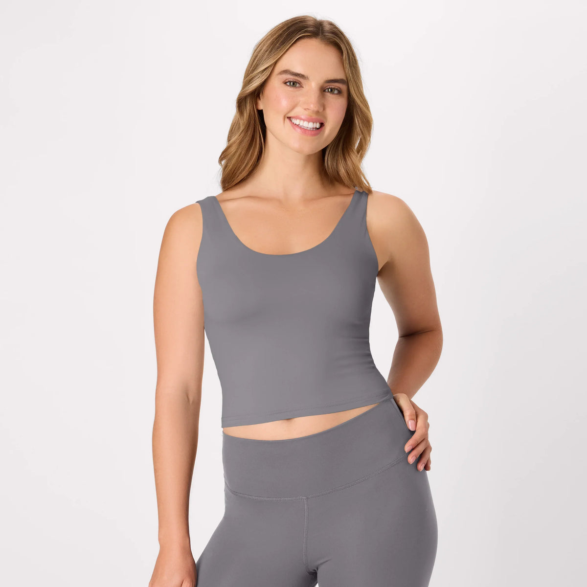 Hanes CoolDRI Women's Crop Tank with Built-in Shelf Bra, 3-Pack