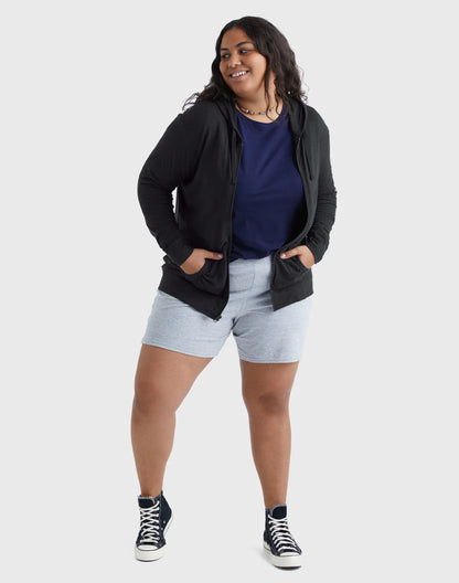 Hanes Just My Size Women's Full-Zip Slub Hoodie (Plus Size)