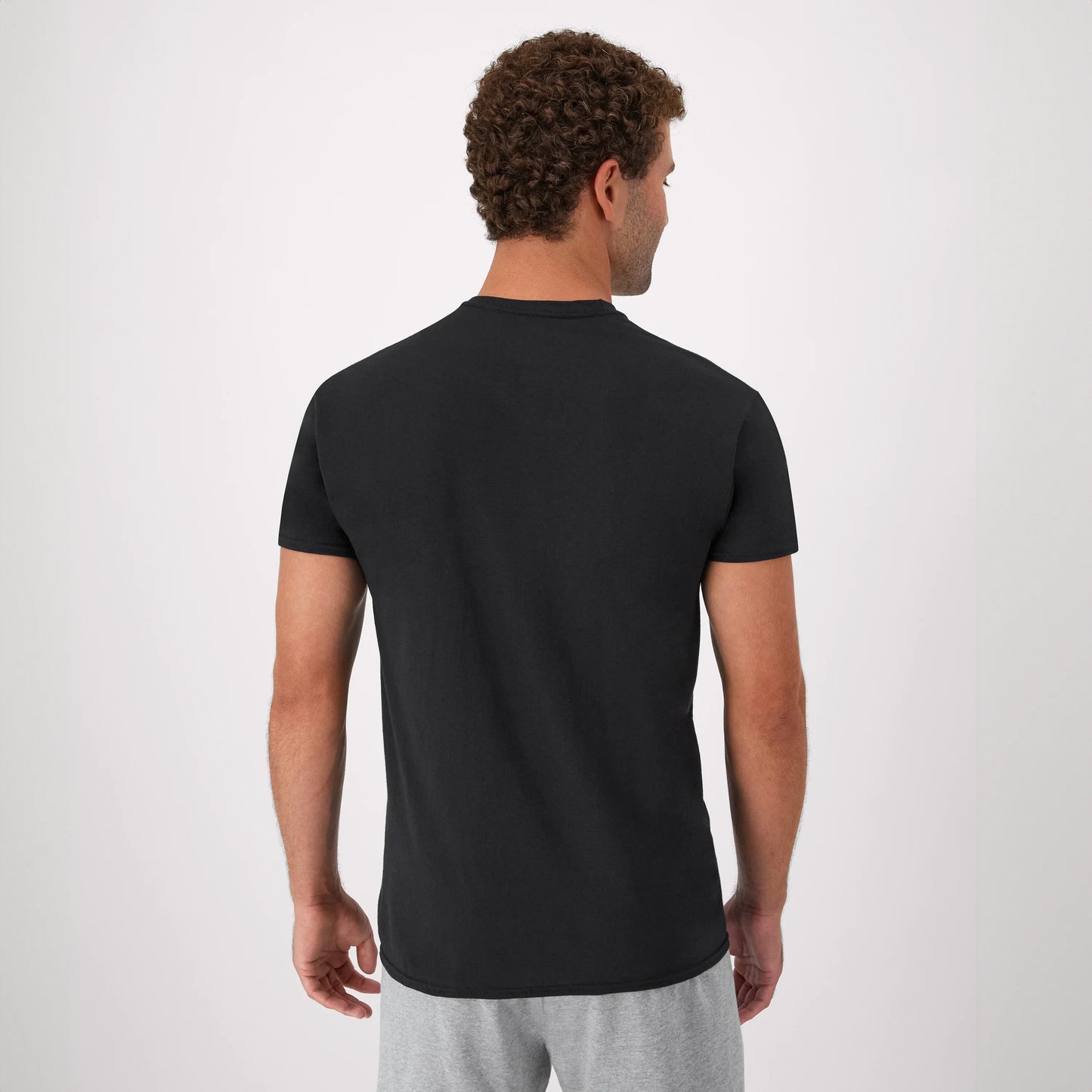 Hanes Men's T-Shirt Pack, Moisture-Wicking Stay-Tucked Undershirts, Black/Grey/Blue, 6-Pack