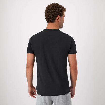 Hanes Men's T-Shirt Pack, Moisture-Wicking Stay-Tucked Undershirts, Black/Grey/Blue, 6-Pack