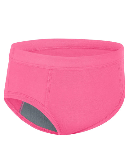 Hanes Confident Nights Girls' Heavy Absorbency Underwear Briefs, 3-Pack, Pink/Aqua/Multi