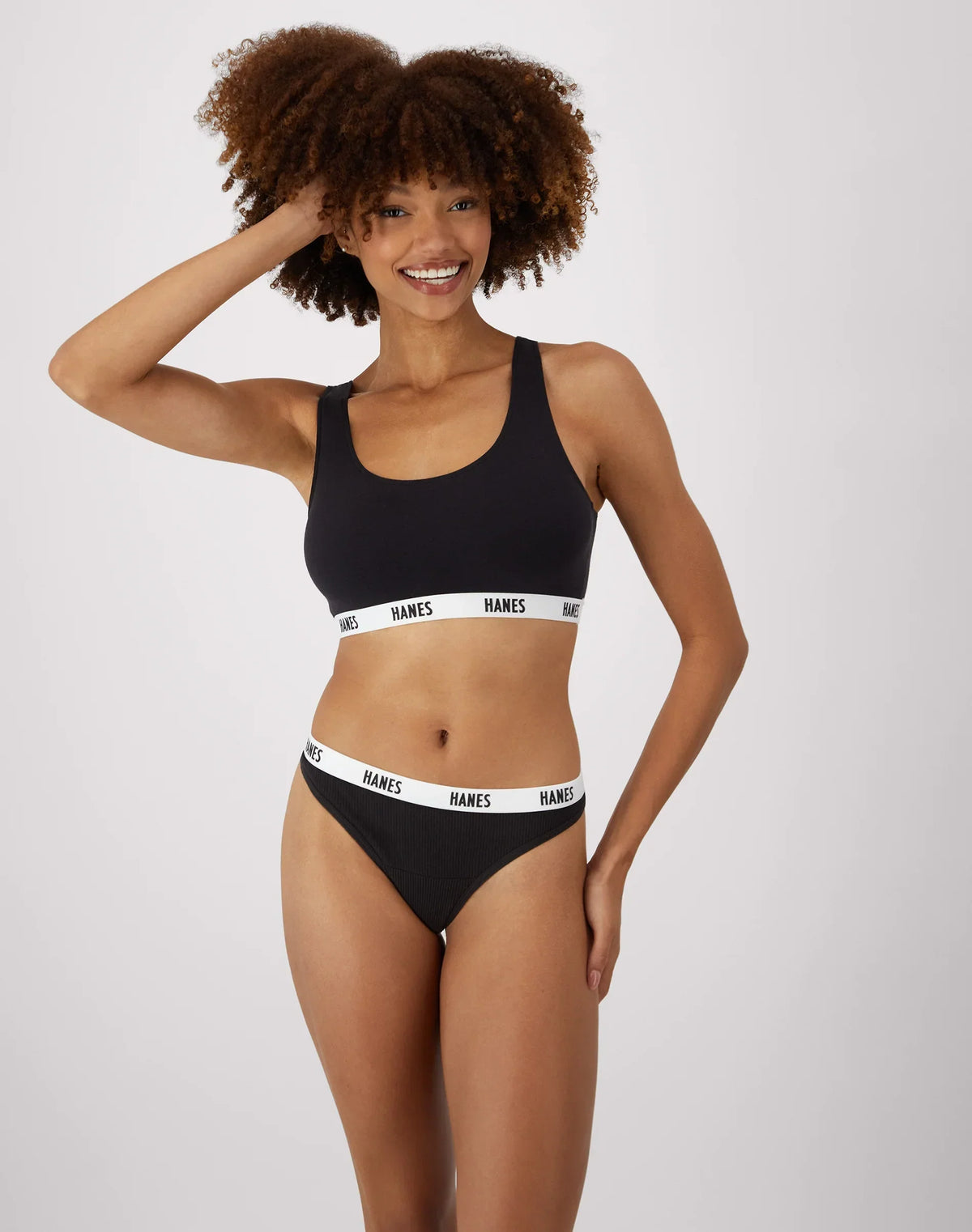 Hanes Soft &amp; Breathable Women&rsquo;s Ribbed Cotton Thong Underwear, 3-Pack