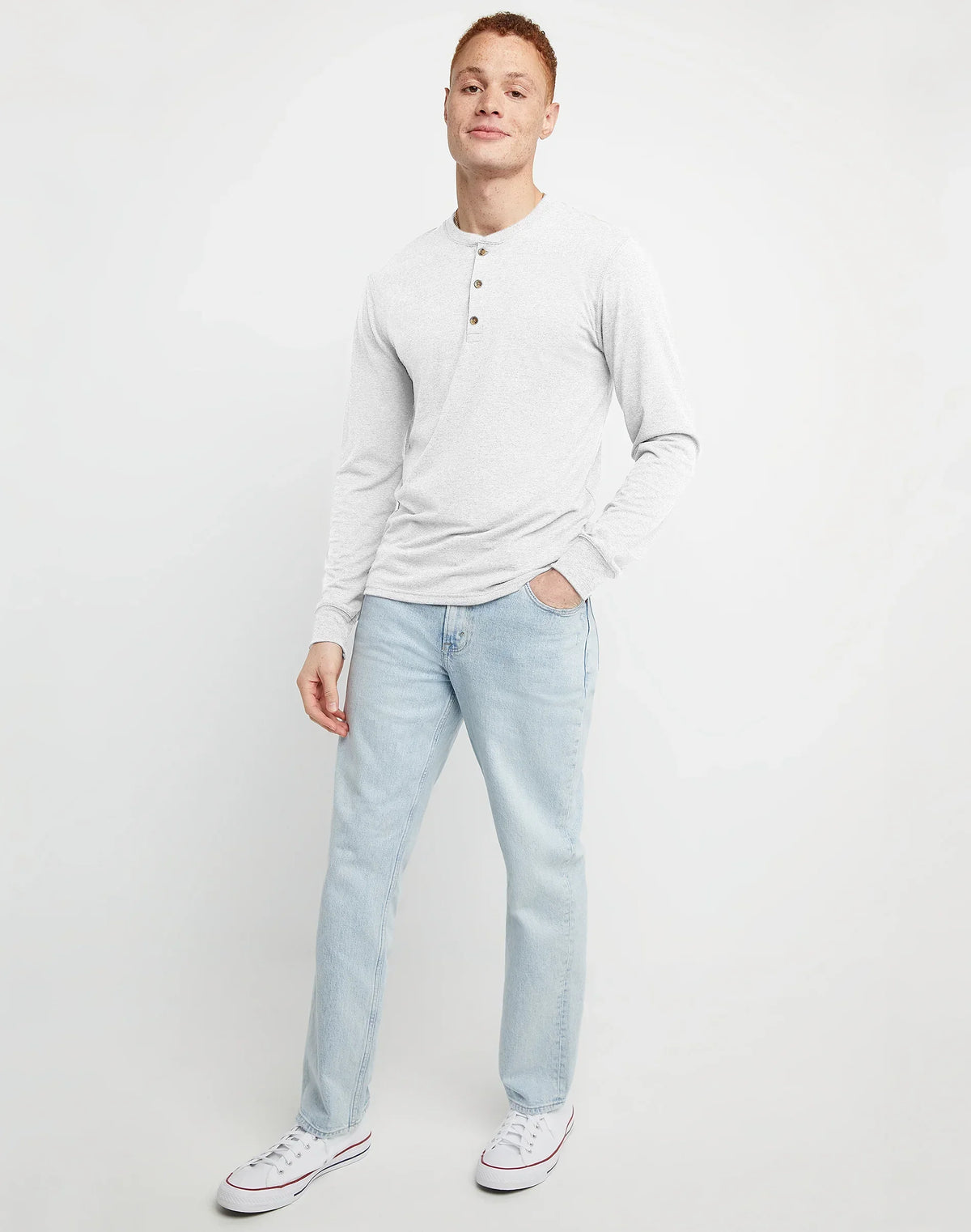 Hanes Originals Men's Long Sleeve Henley T-Shirt