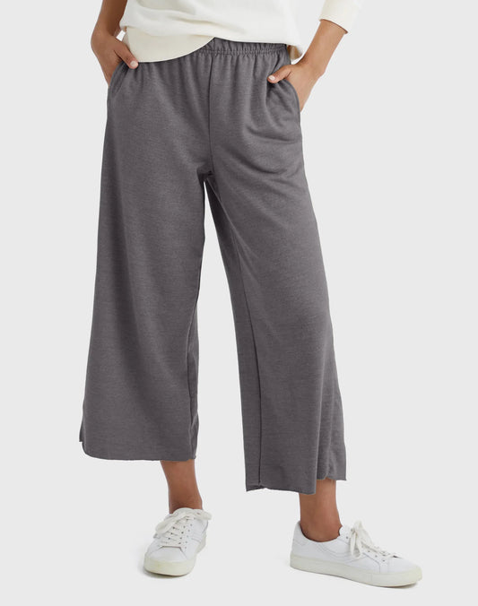 Hanes Originals Women's French Terry Wide Leg Cropped Pants