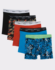 Hanes Originals Boys' Boxer Brief Underwear, Orange &amp; Assorted, 5-Pack