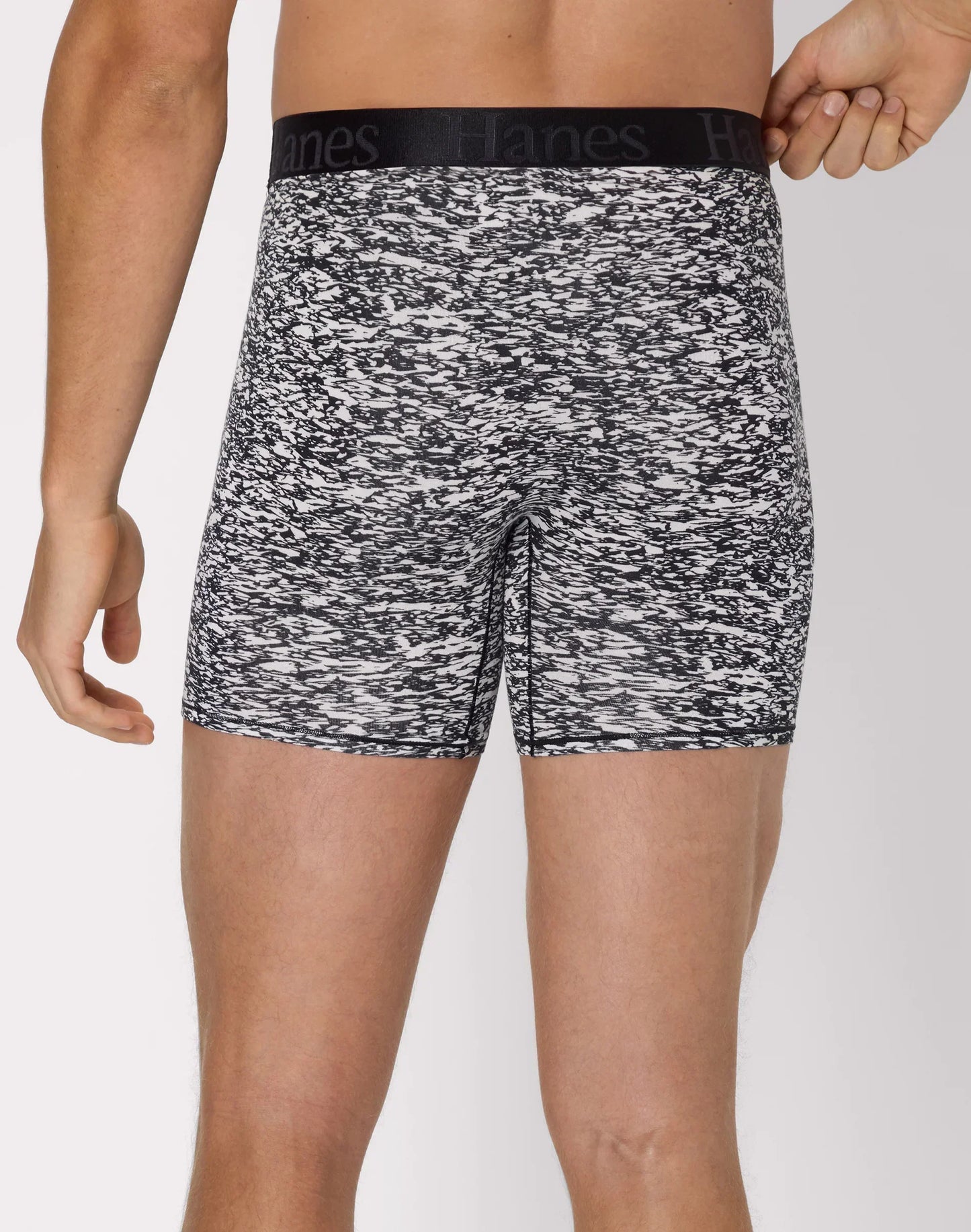 Hanes Originals Men's SuperSoft Boxer Brief Underwear, Viscose from Bamboo, Black/Grey/Print, 3-Pack