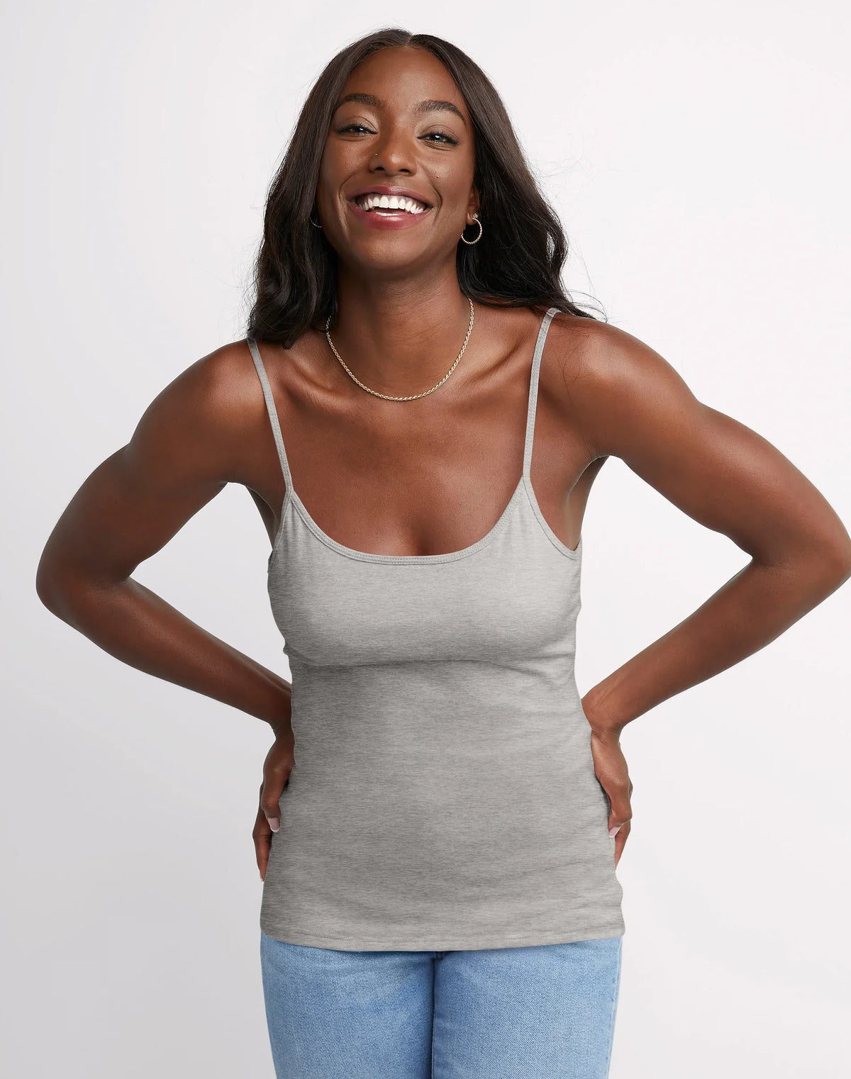 Hanes Women's Stretch Cami with Built-In Shelf Bra