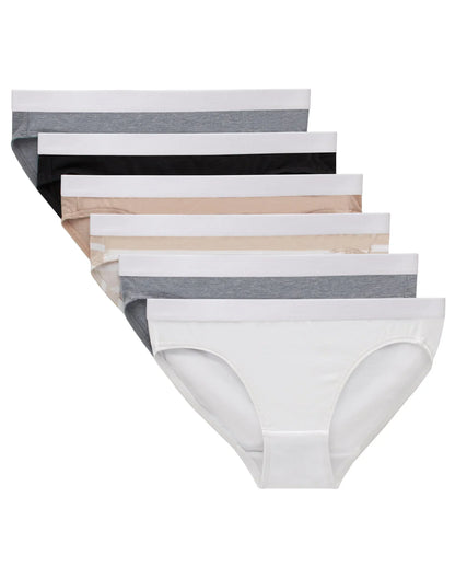 Hanes Originals Girls' Underwear Bikinis, 6-Pack, Cotton Stretch
